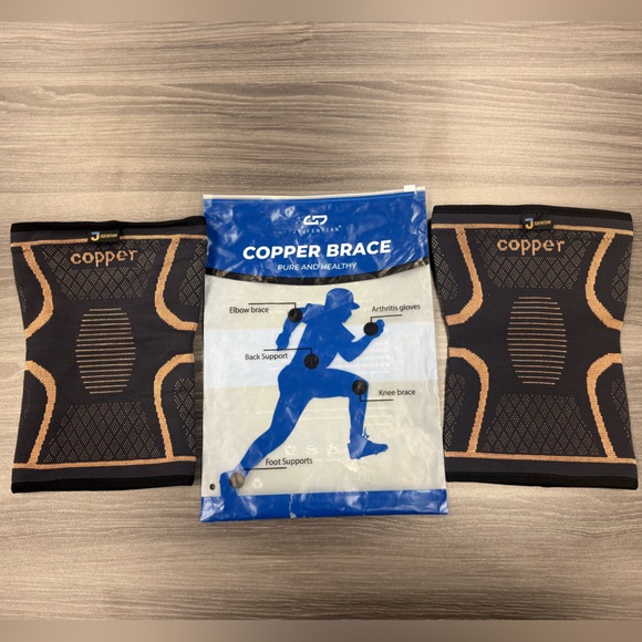 Copper Knee Braces for Men & Women (2pack) Size 3XL compression sleeve knee pain - Picture 2 of 7